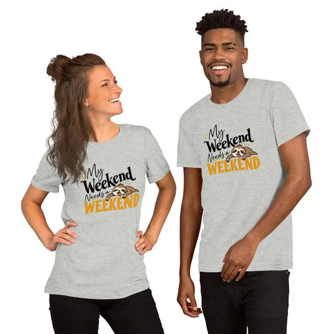 My Weekend Needs a Weekend T-Shirt - Funny Lazy Sloth Graphic Tee - Image 40