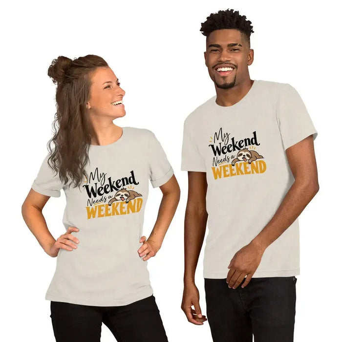 My Weekend Needs a Weekend T-Shirt - Funny Lazy Sloth Graphic Tee