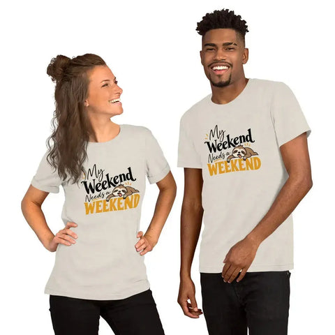 My Weekend Needs a Weekend T-Shirt - Funny Lazy Sloth Graphic Tee - Image 44