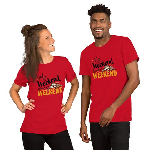 My Weekend Needs a Weekend T-Shirt - Funny Lazy Sloth Graphic Tee - Image 4