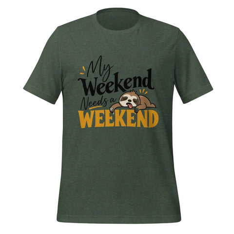 My Weekend Needs a Weekend T-Shirt - Funny Lazy Sloth Graphic Tee - Image 9