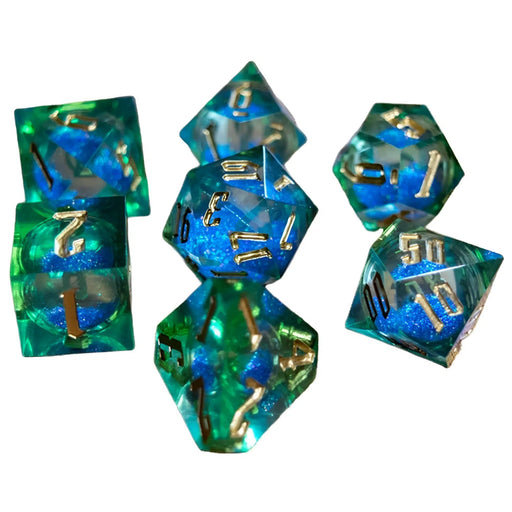 Mystic Meadow Dice Set (7 Dice, Polyhedral, Liquid Core) - Game Master Dice