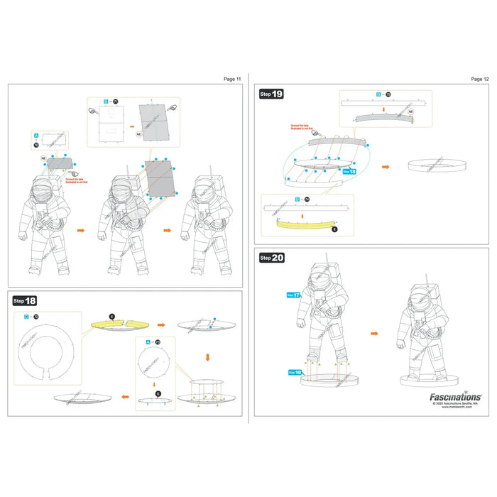 NASA - Apollo 11 Astronaut Figure Model Kit (Steel, Moderate Difficulty) - Fascinations - Metal Earth Premium Series - (2024)