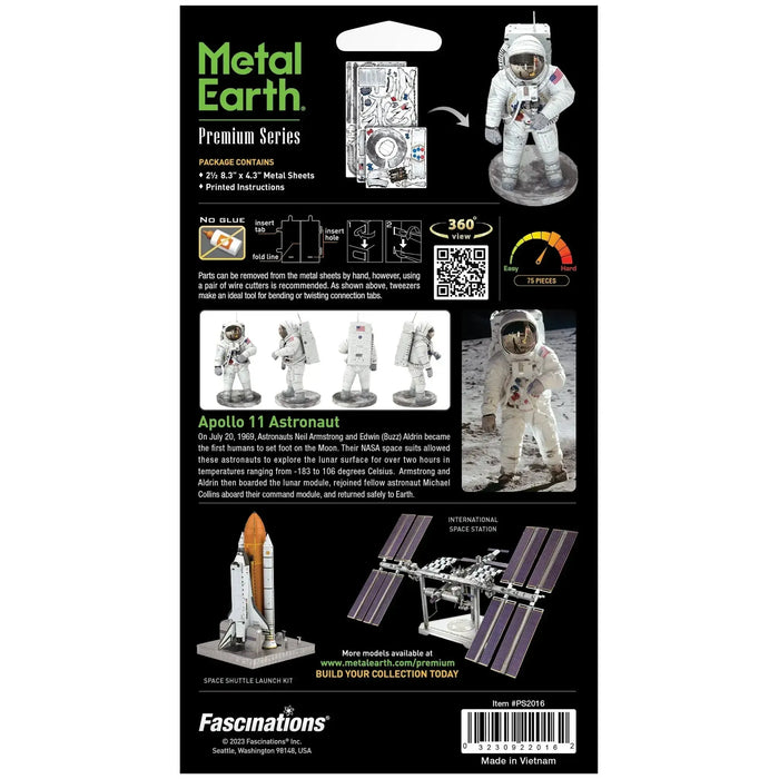 NASA - Apollo 11 Astronaut Figure Model Kit (Steel, Moderate Difficulty) - Fascinations - Metal Earth Premium Series - (2024)