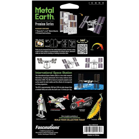 NASA - International Space Station [ISS] Figure Model Kit (1:565 Scale, Steel, Challenging Difficulty) - Fascinations - Metal Earth Premium Series