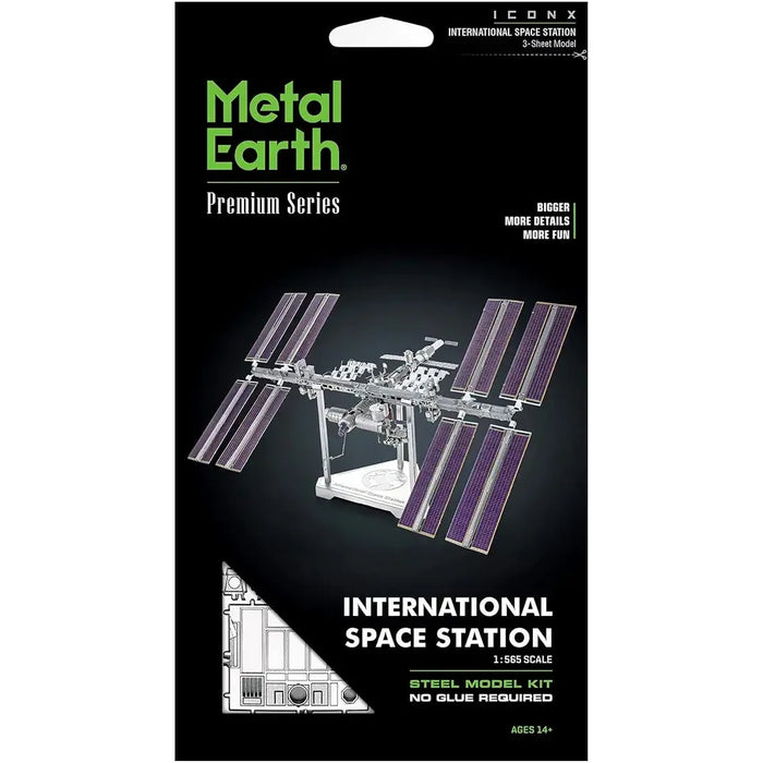 NASA - International Space Station [ISS] Figure Model Kit (1:565 Scale, Steel, Challenging Difficulty) - Fascinations - Metal Earth Premium Series