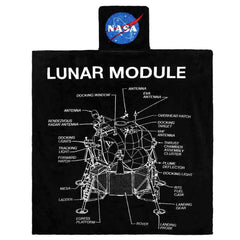 NASA - Lunar Module Plush Pillow & Pocket Throw Blanket (Fleece, 50"x50") - Bioworld