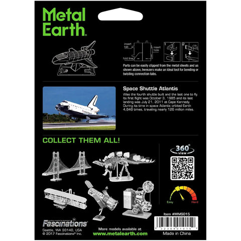 NASA - Space Shuttle Atlantis Spacecraft Figure Model Kit (Steel, Easy Difficulty) - Fascinations - Metal Earth Series - (2022) - Image 3