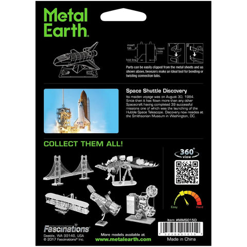 NASA - Space Shuttle Discovery Spacecraft Figure Model Kit (Steel, Easy Difficulty) - Fascinations - Metal Earth Series - (2022) - Image 3