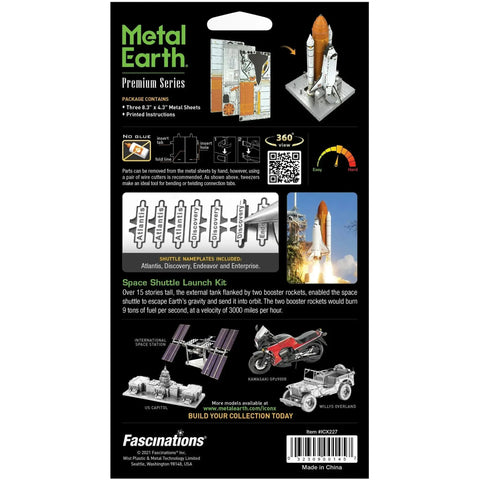 NASA - Space Shuttle Launch Kit Spacecraft 3D Figure Model Kit (1:342 Scale, Steel, Hard Difficulty) - Fascinations - Metal Earth Premium Series - (2023) - Image 3