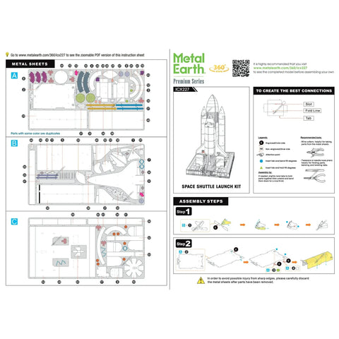 NASA - Space Shuttle Launch Kit Spacecraft 3D Figure Model Kit (1:342 Scale, Steel, Hard Difficulty) - Fascinations - Metal Earth Premium Series - (2023) - Image 5