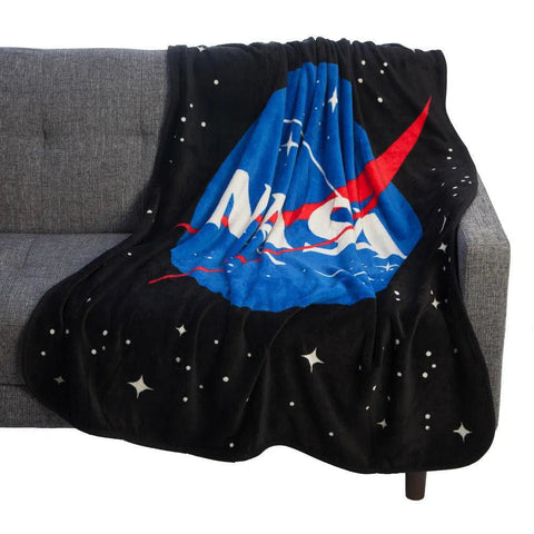 NASA - Stars & Logo Plush Throw Blanket (Fleece, 45