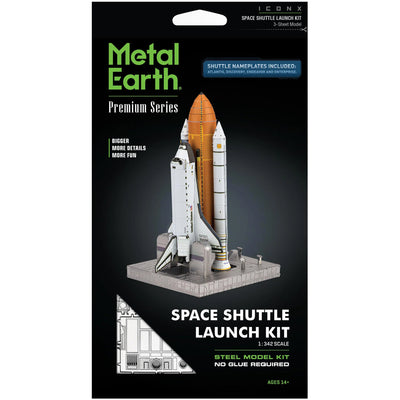 NASA - Space Shuttle Launch Kit Spacecraft 3D Figure Model Kit (1:342 Scale, Steel, Hard Difficulty) - Fascinations - Metal Earth Premium Series - (2023)