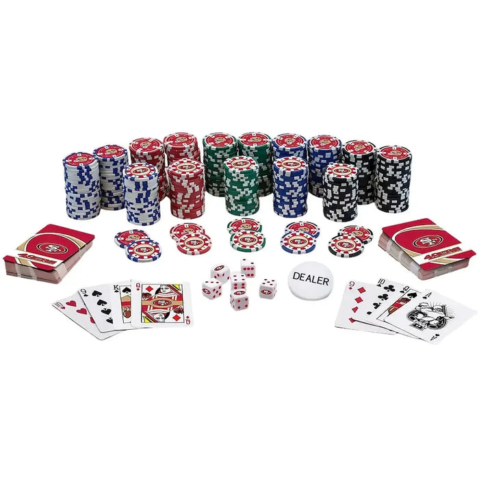NFL: San Francisco 49ers - Aluminum Case with Poker Set (300 Poker Chips, Playing Cards, Dice) - Master Pieces