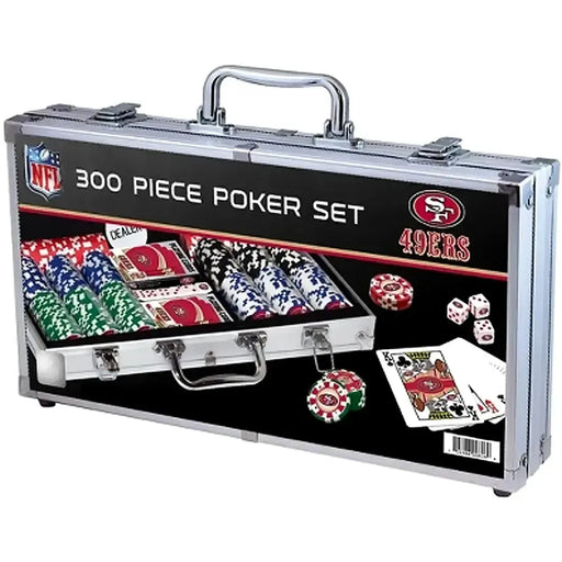 NFL: San Francisco 49ers - Aluminum Case with Poker Set (300 Poker Chips, Playing Cards, Dice) - Master Pieces