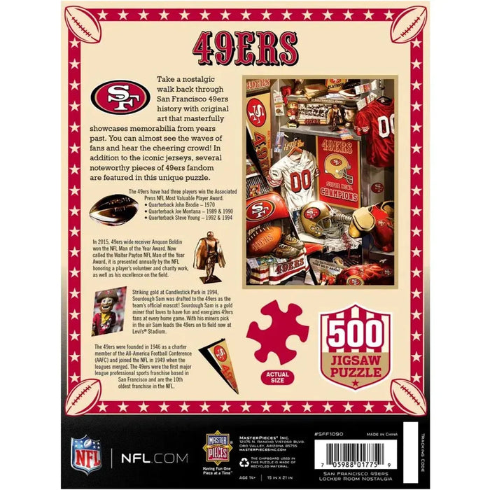 NFL: San Francisco 49ers - Locker Room Jigsaw Puzzle (500 Pieces) - MasterPieces