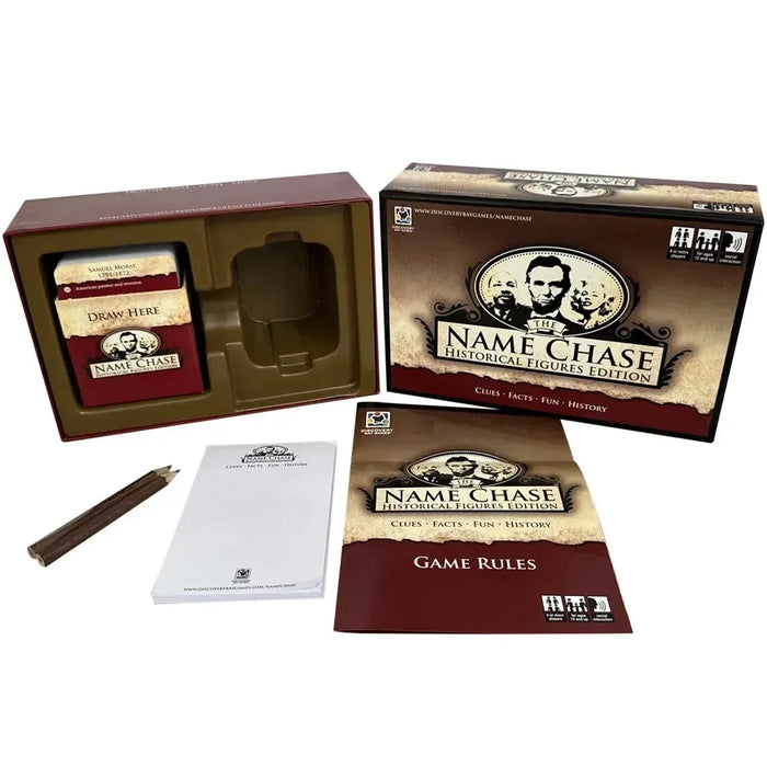 Name Chase: Historical Figures Edition - Trivia History Card Game for Adults, and Family (4+ Players, Ages 12+) - Geo Toys