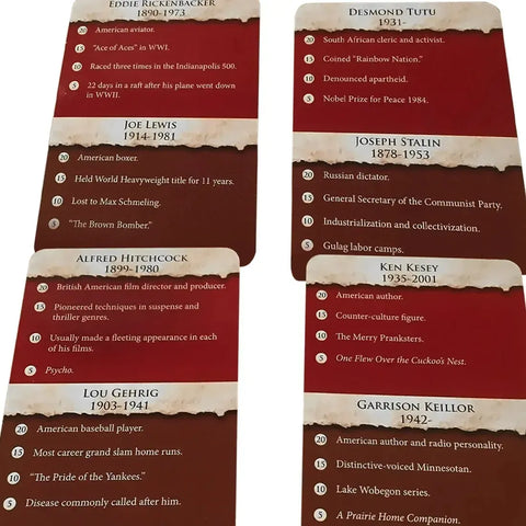 Name Chase: Historical Figures Edition - Trivia History Card Game for Adults, and Family (4+ Players, Ages 12+) - Geo Toys