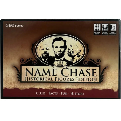 Name Chase: Historical Figures Edition - Trivia History Card Game for Adults, and Family (4+ Players, Ages 12+) - Geo Toys
