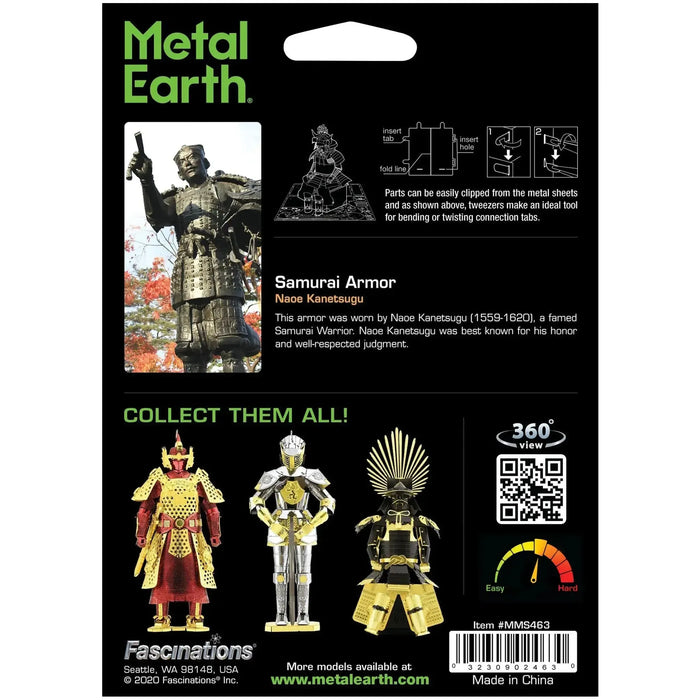 Naoe Kanetsugu Samurai Armor Figure Model Kit (Steel, Moderate Difficulty) - Fascinations - Metal Earth Series - (2022)