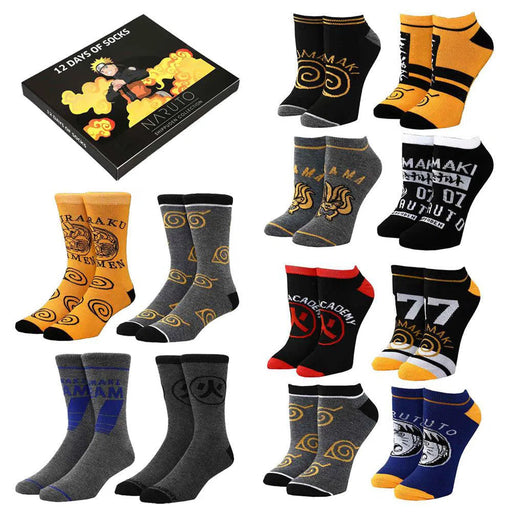 Naruto - "12 Days of Socks" Gift Set (12 Pairs) - Bioworld