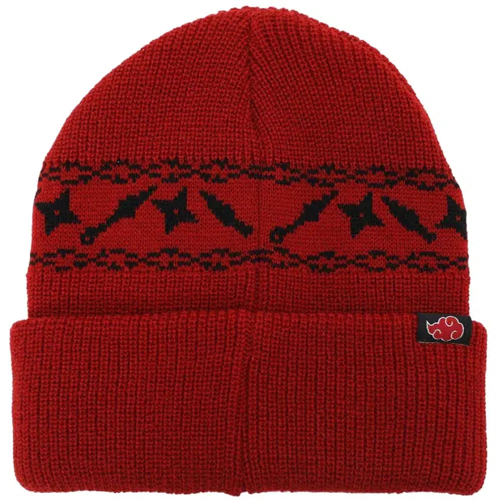 Naruto - Akatsuki Red Cuff Beanie Hat (Embroidered) - Bioworld