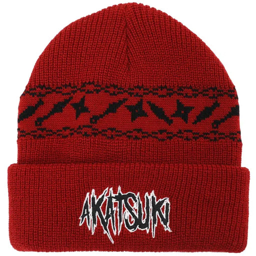 Naruto - Akatsuki Red Cuff Beanie Hat (Embroidered) - Bioworld