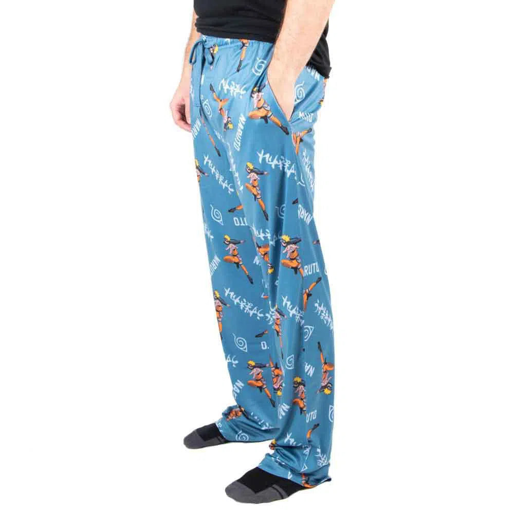 Naruto - Hidden Leaf Village Pajama Pants (Blue, All Over Print) - Bioworld