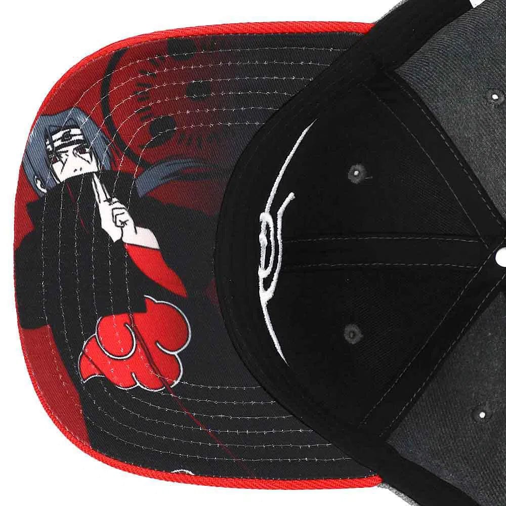 Naruto - Itachi Anti Leaf Village Snapback Hat (Gray / Red, Pre-Curved Bill) - Bioworld