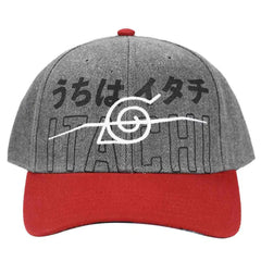 Naruto - Itachi Anti Leaf Village Snapback Hat (Gray / Red, Pre-Curved Bill) - Bioworld