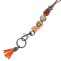 Naruto - Konoha & Naruto Uzumaki Charm Beaded Lanyard (Orange) - Bioworld