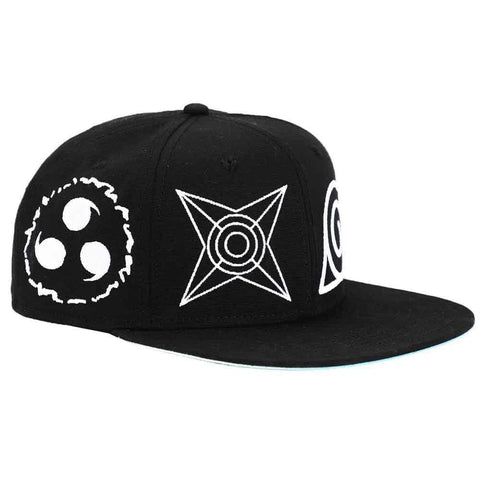 Naruto - Konoha Village Clan Symbols Snapback Hat (Black, Flat Bill) - Bioworld