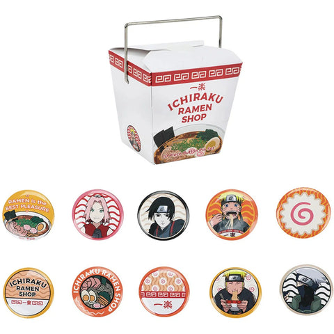 Naruto Shippuden - Characters & Symbols Button Pin Badge Set (10 Pieces) (Tin, 2