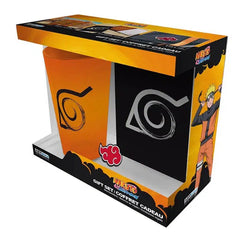 Naruto Shippuden - Konoha 3-Piece Gift Set - ABYstyle - 14 oz. Glass, Pin Badge, Journal