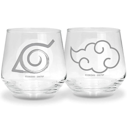 Naruto Shippuden - Konoha & Akatsuki Drinking Glasses 2-Piece Set (10 oz.) - ABYstyle