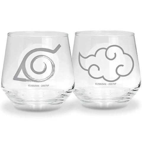 Naruto Shippuden - Konoha & Akatsuki Drinking Glasses 2-Piece Set (10 oz.) - ABYstyle
