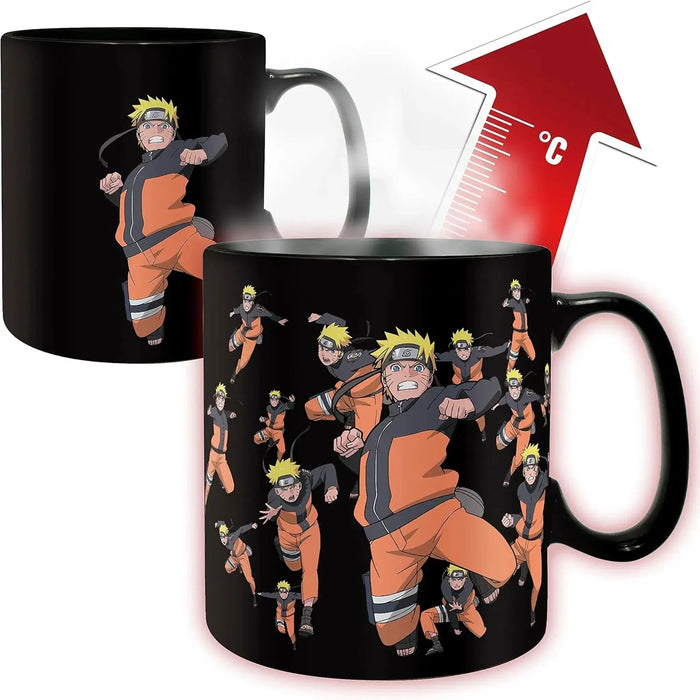 Naruto Shippuden - Naruto Clone Jutsu Heat-Change Ceramic Mug & Coaster Gift Set (16 oz.) - ABYstyle