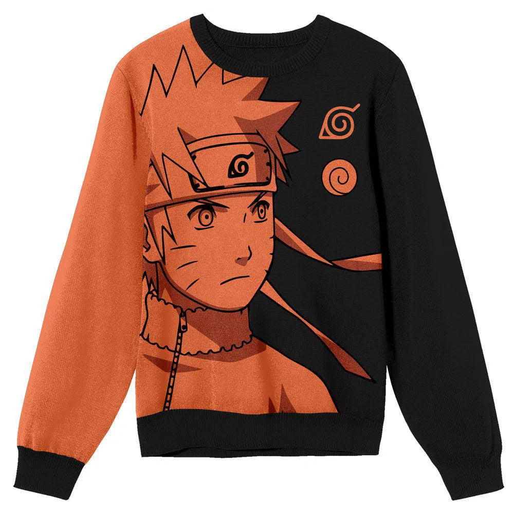 Naruto - Uzumaki Jacquard Knit Sweater (Orange / Black) - Bioworld