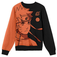 Naruto - Uzumaki Jacquard Knit Sweater (Orange / Black) - Bioworld
