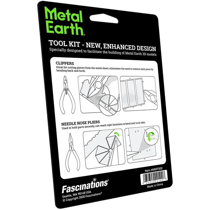 Needle Nose Pliers & Clippers Tool Kit Set for Model Kits (Medium-Carbon Steel) - Fascinations - Metal Earth Series