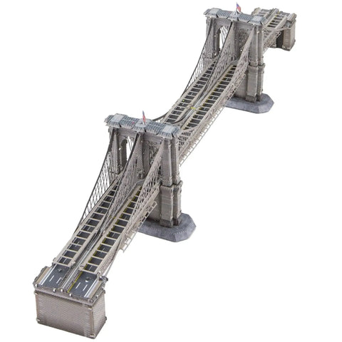 New York - Brooklyn Bridge 3D Figure Model Kit (1:6861 Scale, Steel, Moderate Difficulty) - Fascinations - Metal Earth Premium Series - (2023) - Image 2