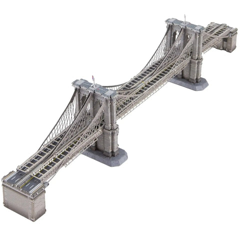 New York - Brooklyn Bridge 3D Figure Model Kit (1:6861 Scale, Steel, Moderate Difficulty) - Fascinations - Metal Earth Premium Series - (2023) - Image 6
