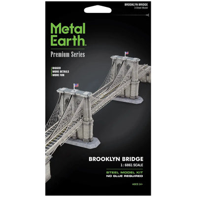 New York - Brooklyn Bridge 3D Figure Model Kit (1:6861 Scale, Steel, Moderate Difficulty) - Fascinations - Metal Earth Premium Series - (2023)