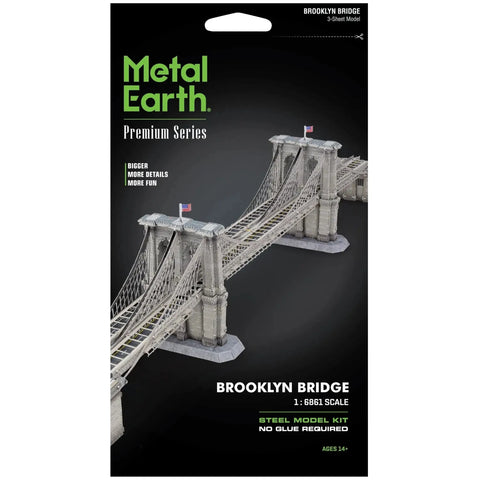 New York - Brooklyn Bridge 3D Figure Model Kit (1:6861 Scale, Steel, Moderate Difficulty) - Fascinations - Metal Earth Premium Series - (2023) - Image 1