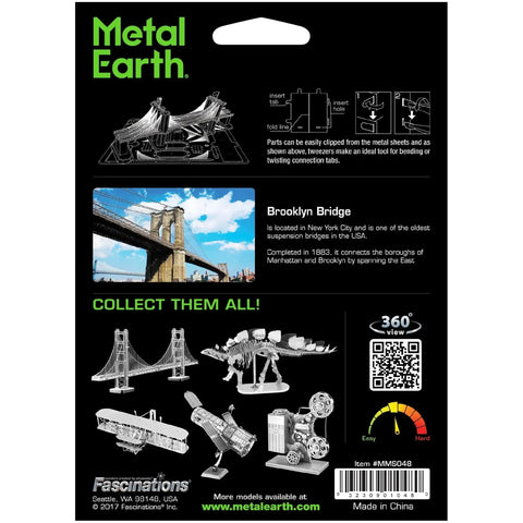 New York - Brooklyn Bridge Building 3D Figure Model Kit (Steel, Moderate Difficulty) - Fascinations - Metal Earth Series - (2023) - Image 3