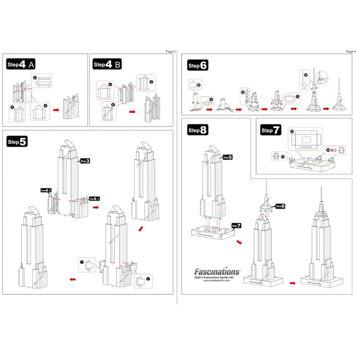 New York - Empire State Building 3D Figure Model Kit (Steel, Moderate Difficulty) - Fascinations - Metal Earth Premium Series - (2021)