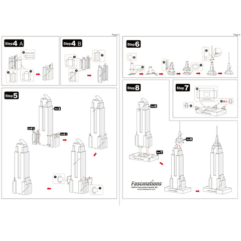 New York - Empire State Building 3D Figure Model Kit (Steel, Moderate Difficulty) - Fascinations - Metal Earth Premium Series - (2021) - Image 8