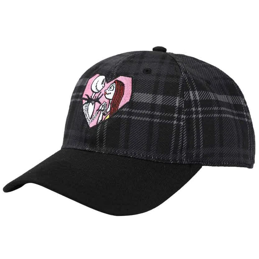 Nightmare Before Christmas - Jack & Sally In Love Hat (Plaid, Embroidered) - Bioworld