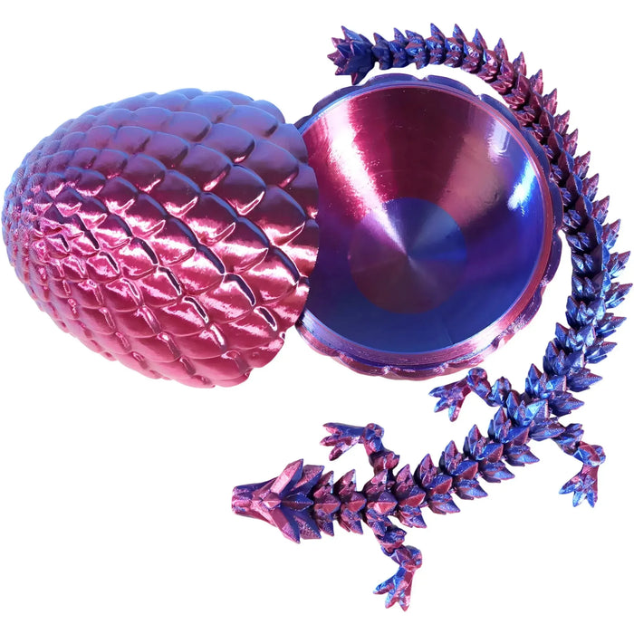 Nightshade Dragon Hatchling Toy Figure with Egg (3D Printed) - Wonderland Workshop