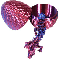 Nightshade Dragon Hatchling Toy Figure with Egg (3D Printed) - Wonderland Workshop
